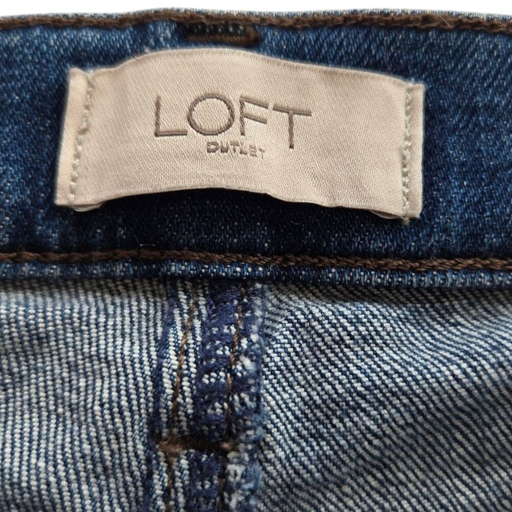 Loft Outlet Womens Button Fly Blue Denim Boyfrniend Jeans Size 14 - Picture 8 of 10
